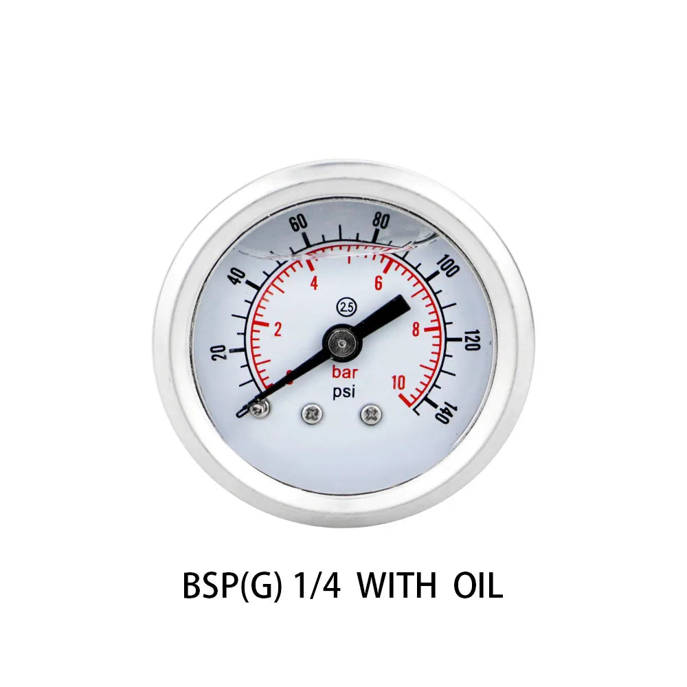 MAIRUIKESI Liquid filled Price Pressure Gauges 40mm(1.5")  Back Connection Stainless Steel Case Brass Joint Water Gas Manometer