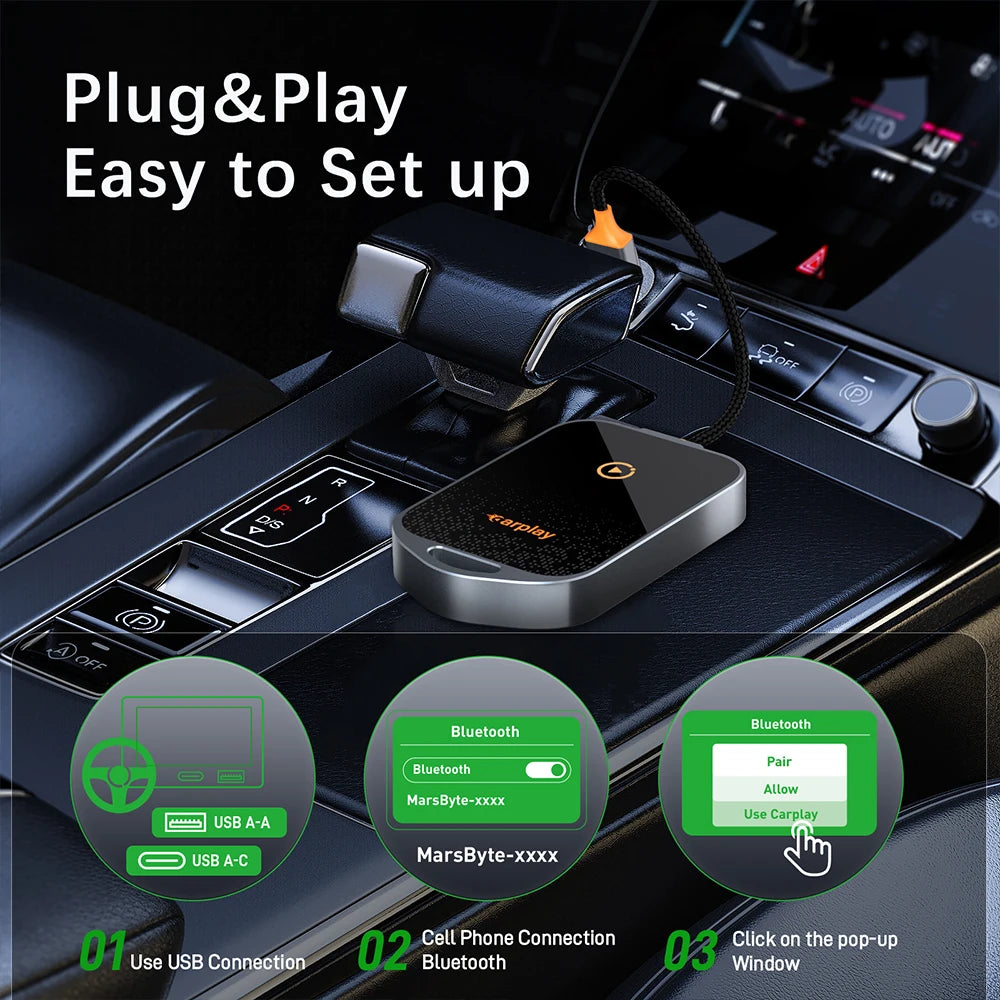 K81 Carplay Wireless Adapter for Interconnected Navigation Supports WiFi 6 BT5.0 LINUX System For iPhone