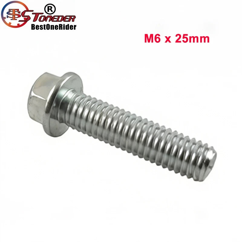 STONEDER Flanged Hex Bolt M6 x 25mm For Pit Dirt Bike ATV Quad Go Kart Engine Motor