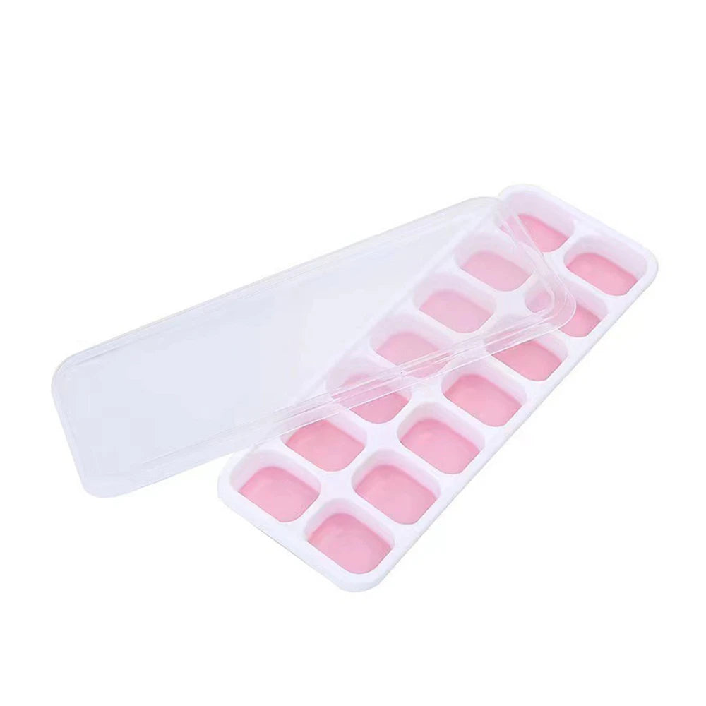 Ice Cube Trays 14 Grids Silicone Ice Cube Molds with Removable Lid Easy-Release For Cocktail Freezer Kitchen Tools