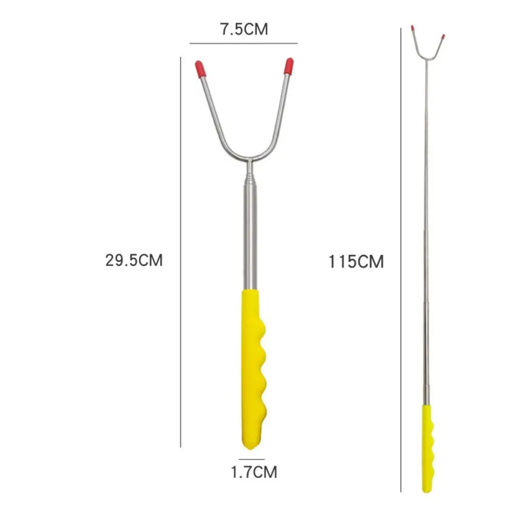 Telescopic BBQ Forks Marshmallows Roasting Sticks Stainless Steel Extendable Hot Dog Sausages Skewers Barbecue Tools