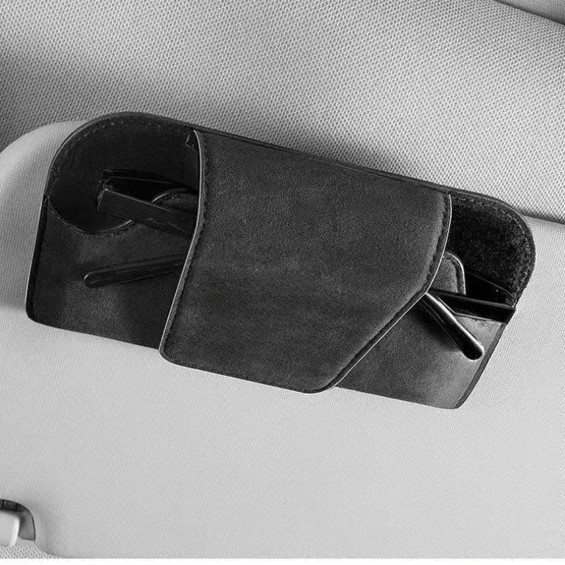 Car Glasses Case PU Leather Auto Sun Visor Glasses Holder Sunglasses Storage Clip Car Interior Card Eyeglasses Case Accessories