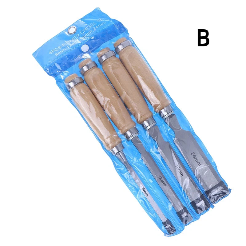 *6/12/18/24mm 4 Pcs Wood Carving Chisels Set Professional For Woodworking With Ergonomic Wood Carving Tools DIY Auxiliary Tools