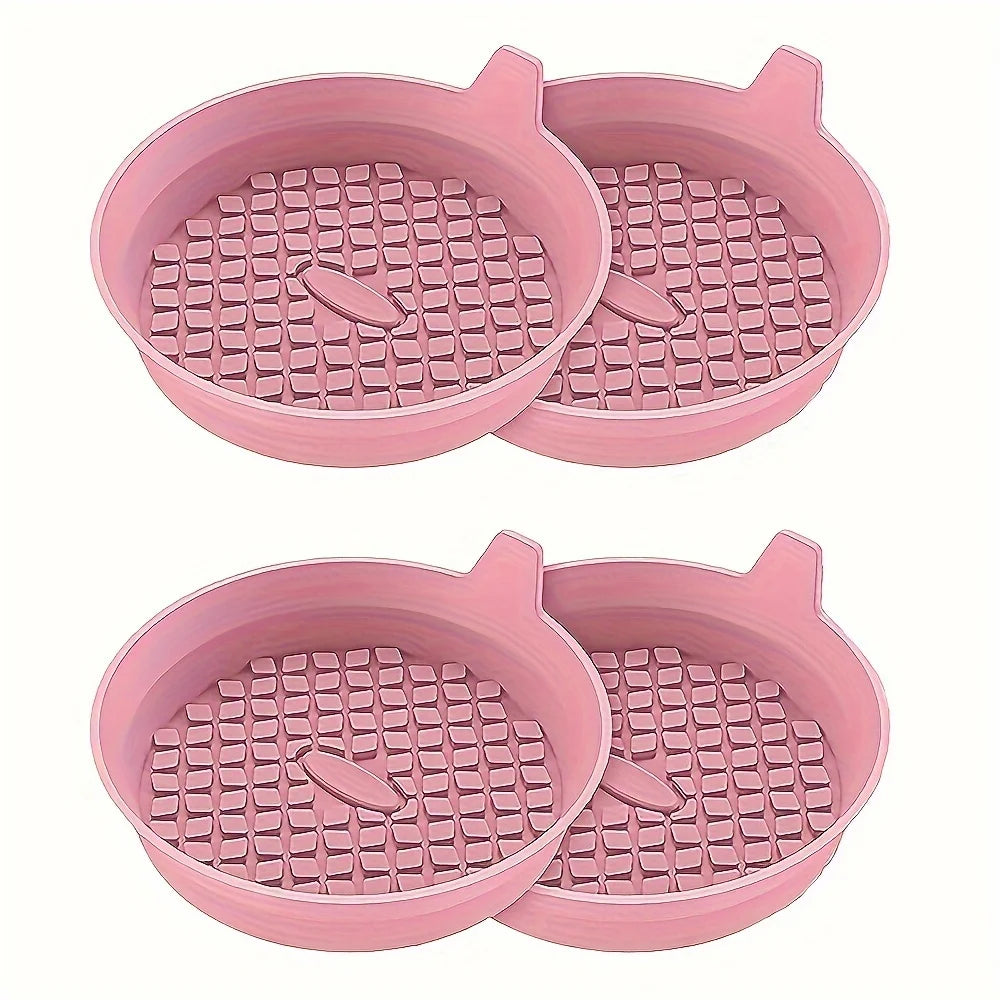 2PCS Silicone circular coaster, silicone anti slip and waterproof car coaster, car anti slip silicone coaster