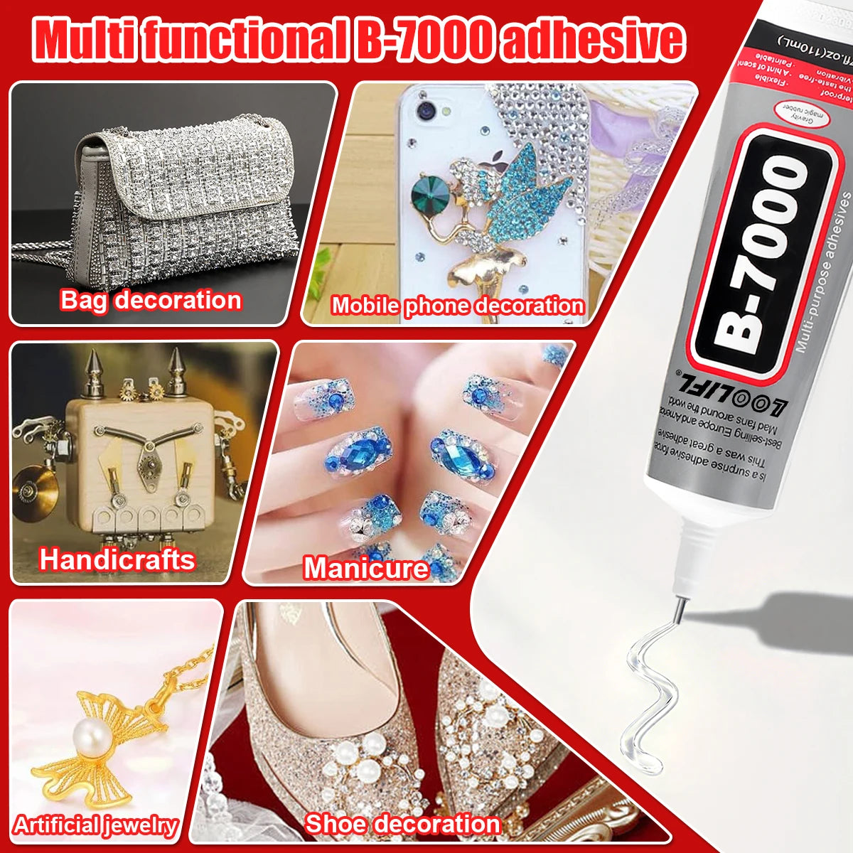 B7000 super glue, handmade DIY, super nail glue, mobile phone repair glue, jewelry glue is transparent, odorless and detachable,