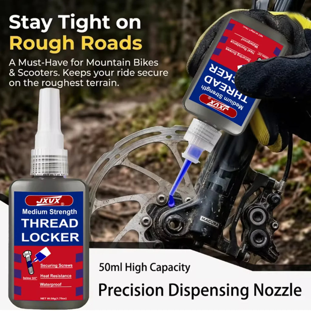 JXVX 243 Threadlocker Medium Strength Thread Locking Blue Removable Adhesive Anaerobic Epoxy Adhesive Industrial Thread Sealant.