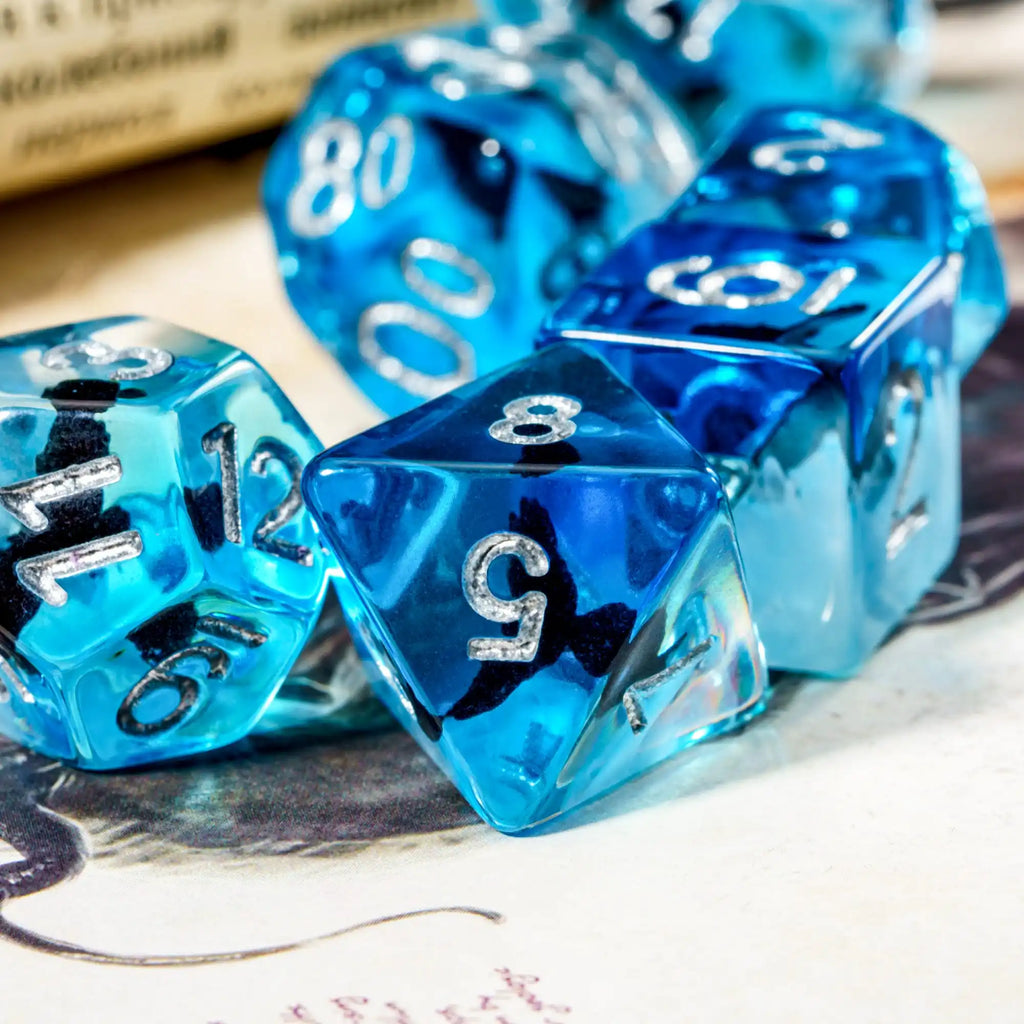 Cusdie Animal DnD Dices Cute Resin 7Pcs Various D4 D6 D8 D10 D% D12 D20  Polyhedral Dice Set for D&D Role Playing Board Games