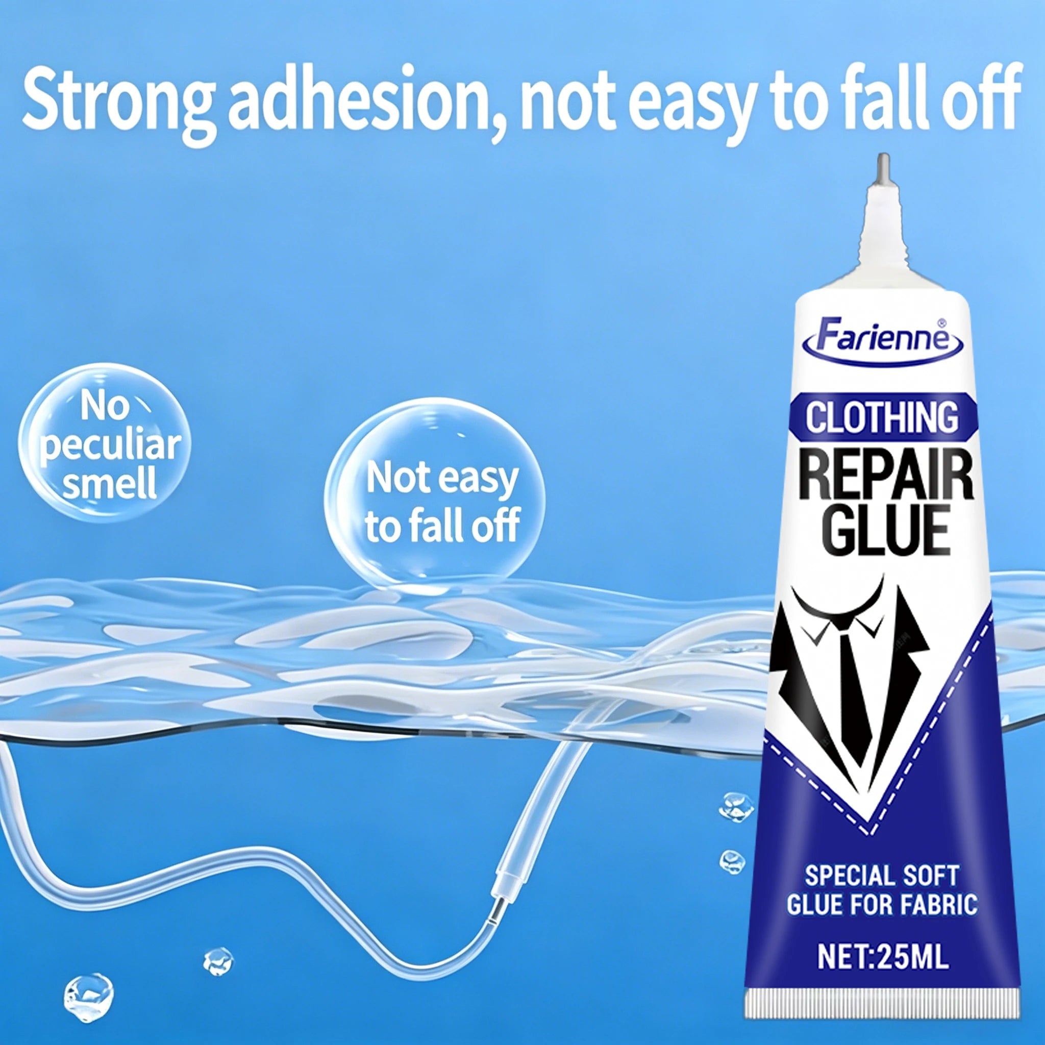 Clothing Rhinestone Glue 30ml Strong Adhesion No Whitening Fabric Repair Glue For Dress Jeans Shoes Non-Toxic