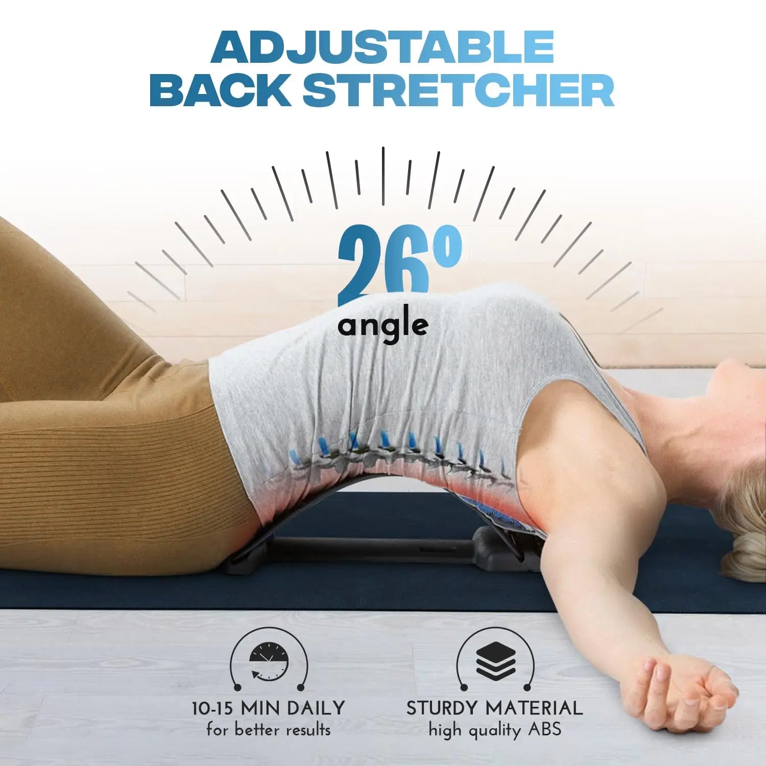 Back Stretcher Multi-Level Adjustable Massager Waist Neck Fitness Lumbar Cervical Spine Cervical Spine Support Massager Lying