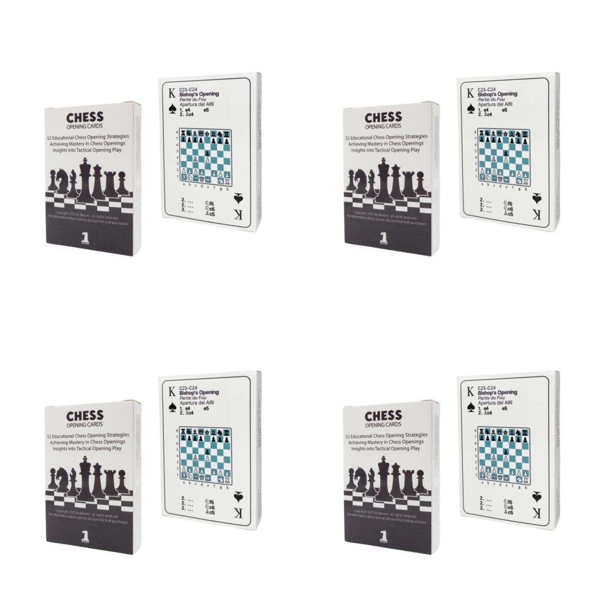 Benoni Chess Opening Cards - Best Gift for Chess Lovers to Study Chess Strategy, Tactics, Opening Moves - Ajedrez