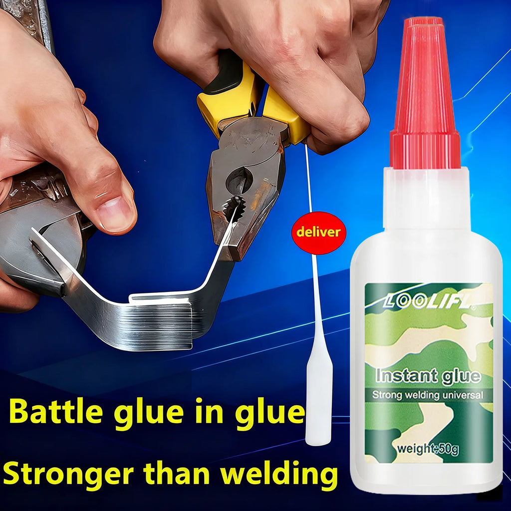 LOOLIFL Cyanoacrylate Super  Glue Welding 50ml Instant Fast Adhesive Universal Welding Super Glue Plastic Wood Metal Rubber