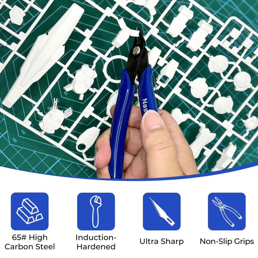 Nasedal Diagonal Pliers Wire Cable Cutters Carbon High Manganese Steel Flush Side Snips for Electrical Electronics Jewelry Tools