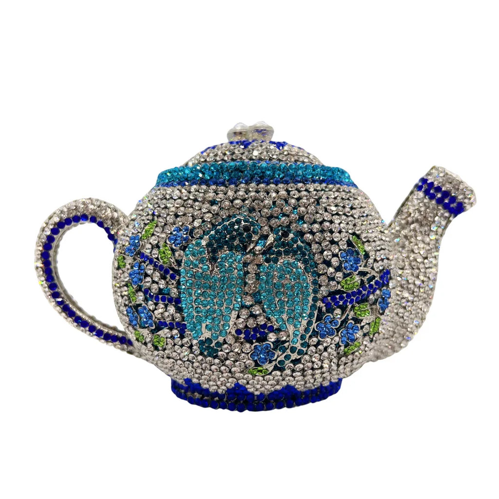 Teapot Women Rhinestone Evening Bag Classical Party Crystal Clutches Christmas Gift Bags Luxury Handbag Wedding Bridal Purse