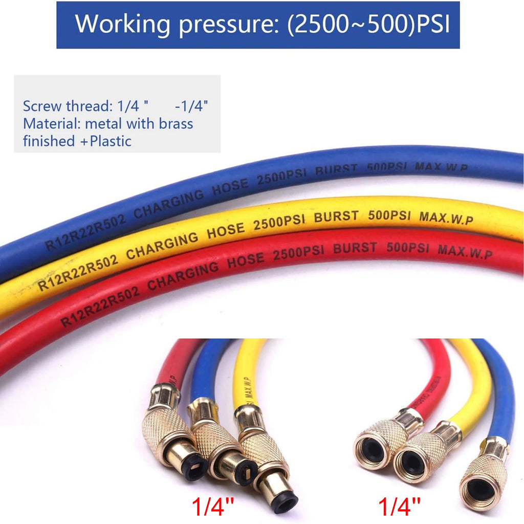 Refrigerant Manifold Gauge Set Diagnostic Air Conditioning Tool Hook Hose for R410A R22 R404A R134A Refrigerant Charging