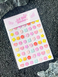 Kawaii Mini Cute Retro Sweet Button Design Nail Art Sticker Ultra-Thin Self-Adhesive Slider Diy Luggage Tags Stickers