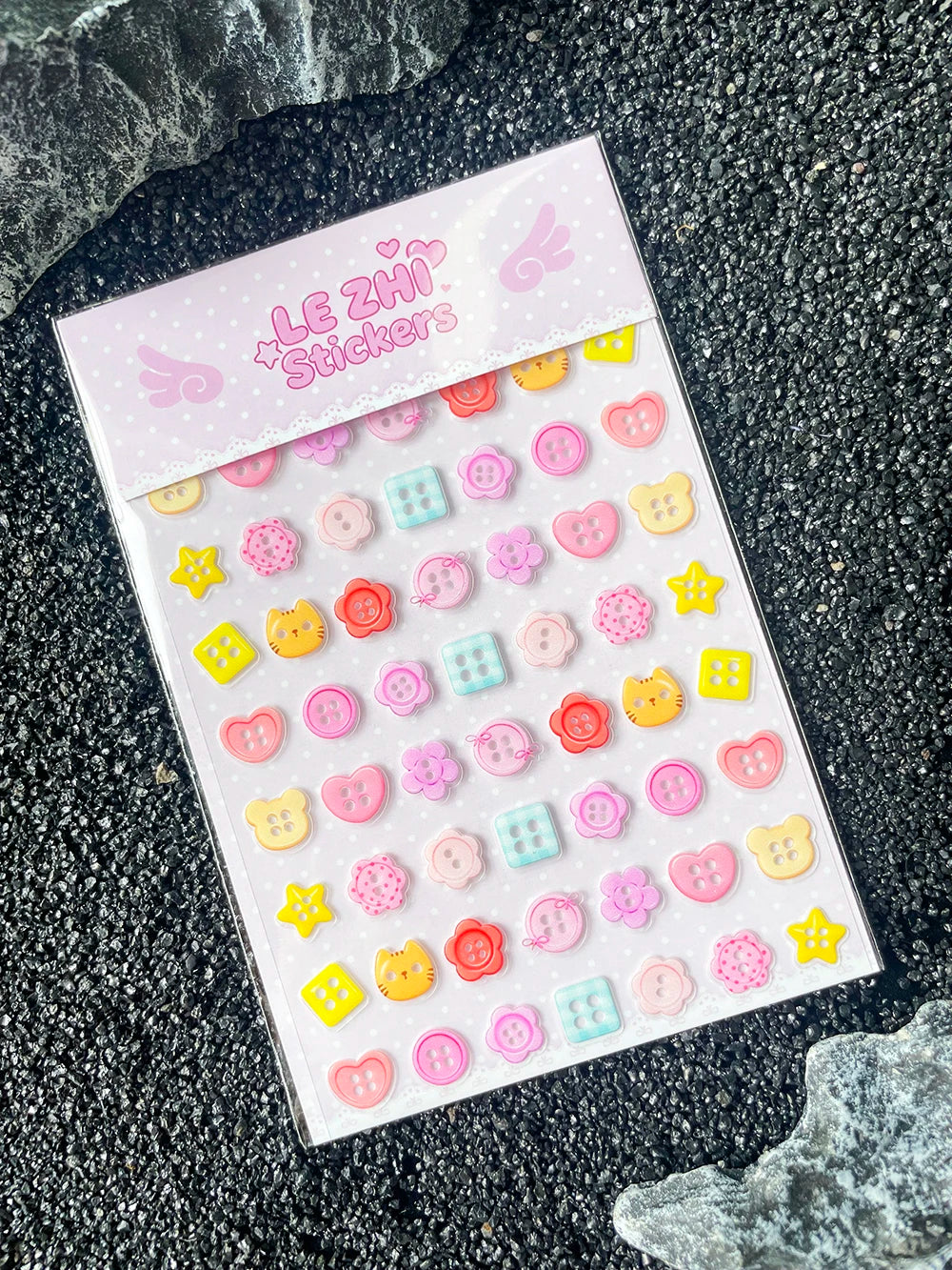 Kawaii Mini Cute Retro Sweet Button Design Nail Art Sticker Ultra-Thin Self-Adhesive Slider Diy Luggage Tags Stickers