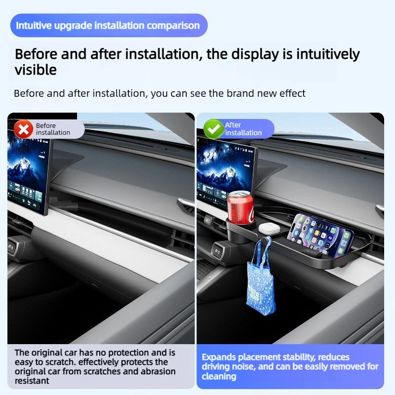 For Toyota RAV4 XA60 2026 2027 Car Passenger Side Dashboard Storage Box Water Cup Holder Phone Holder Expanded Organizer Tray