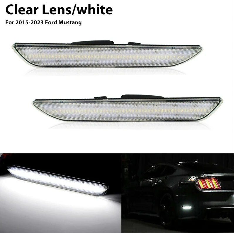 For 2015-2023 Ford Mustang Red/White Rear Side Fender Marker Light Parking Light/Driving Lights,OEM Sidemarker Lamps 12V