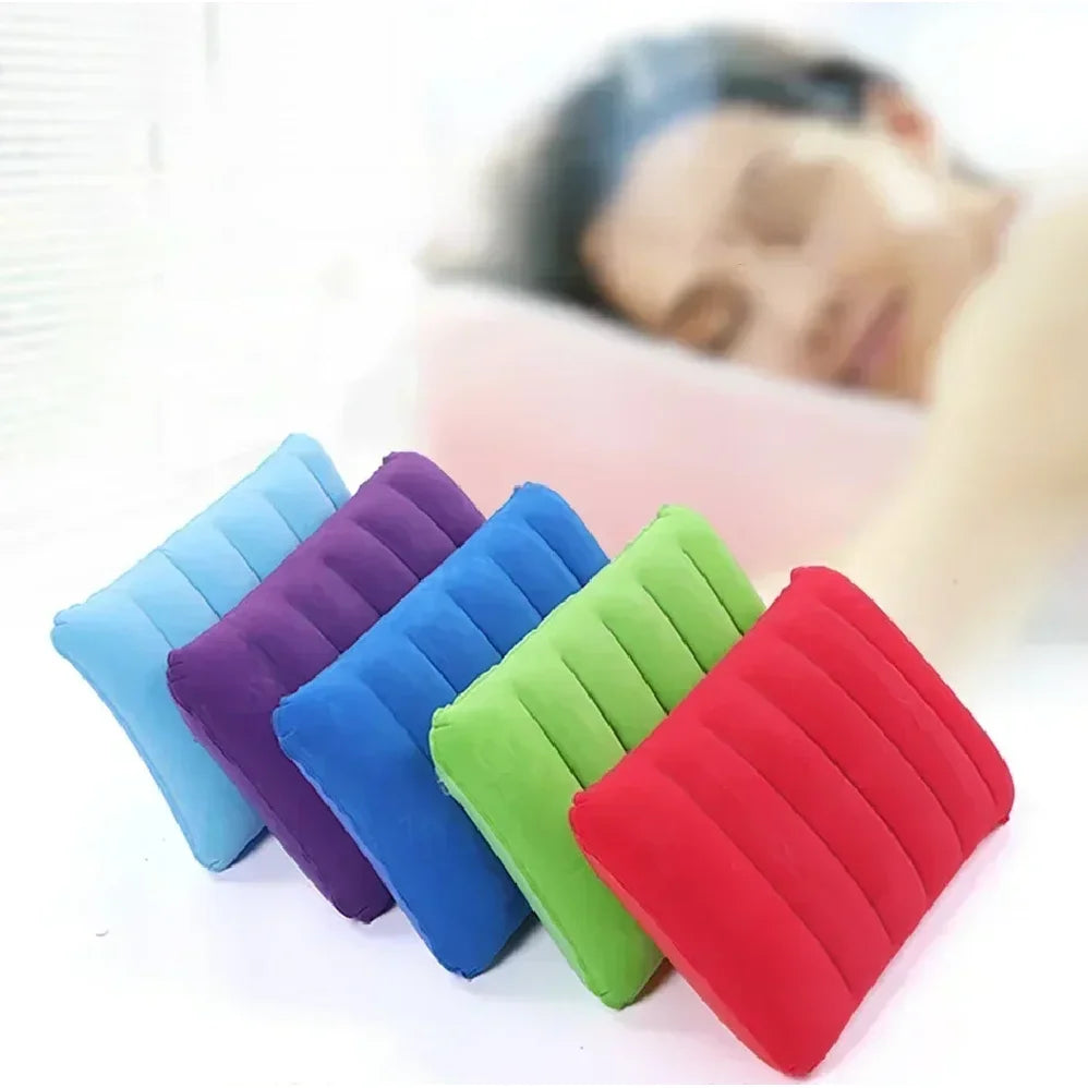 Air Cushion Pillows Outdoor Camping Folding Square lnflatable Pillows Travel Backrest Plane Head Rest  pillow camping