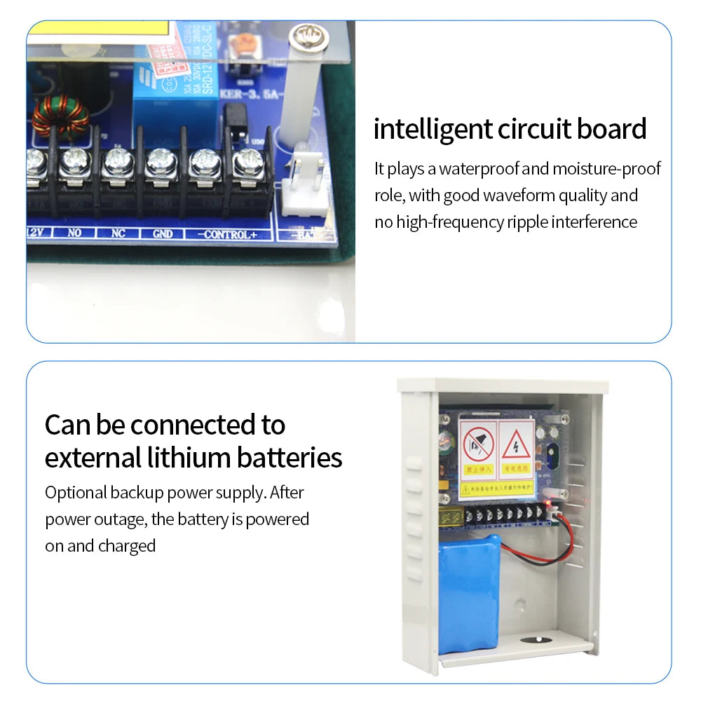 DC12V 5A Special Power Supply for Access Control AC 220V with Delay Suitable for Face Device Building Intercom Door Lock Control