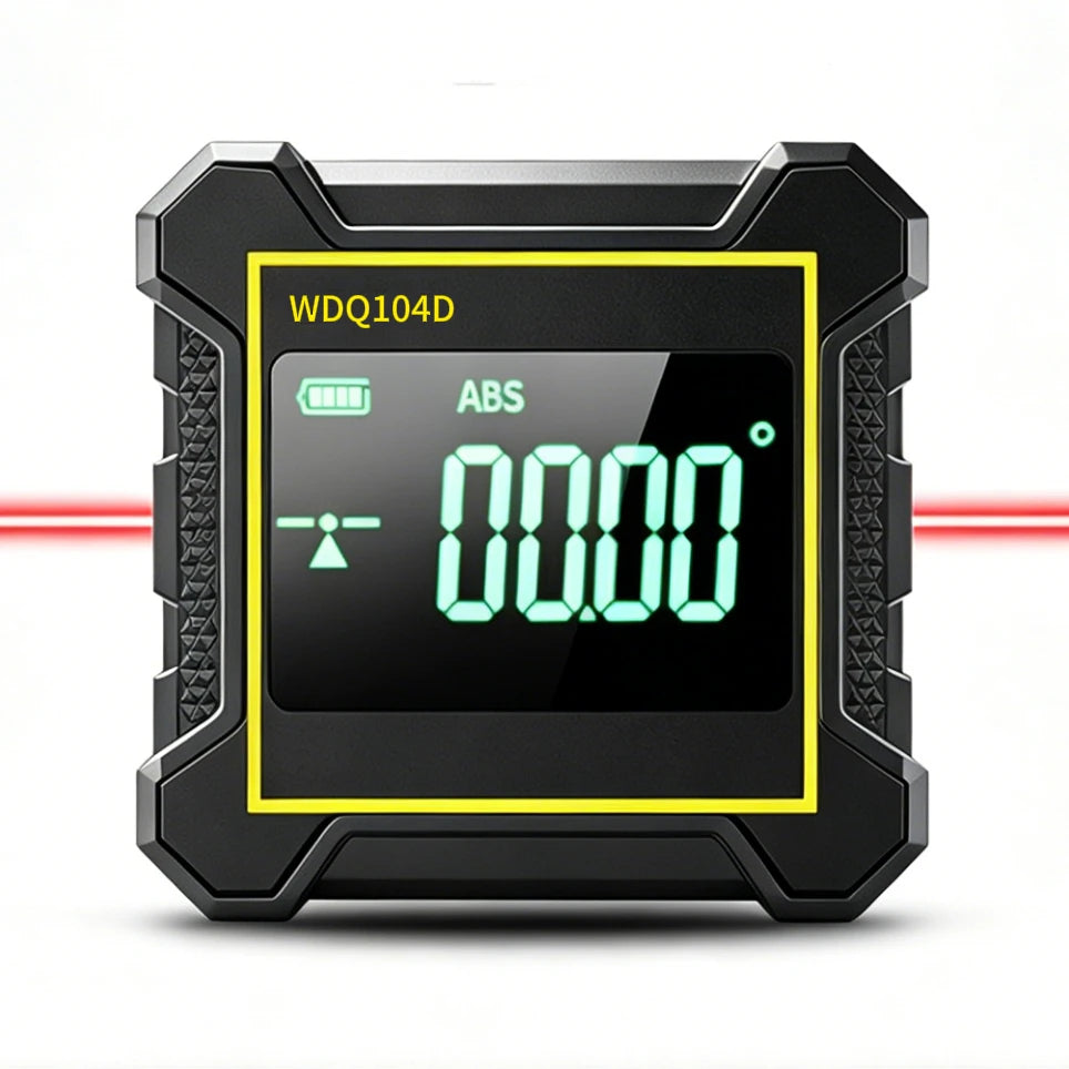 4-Side Strong Magnetic 360° Digital Laser Angle Gauge Inclinometer Portable Level Ruler for Construction High Precision Box