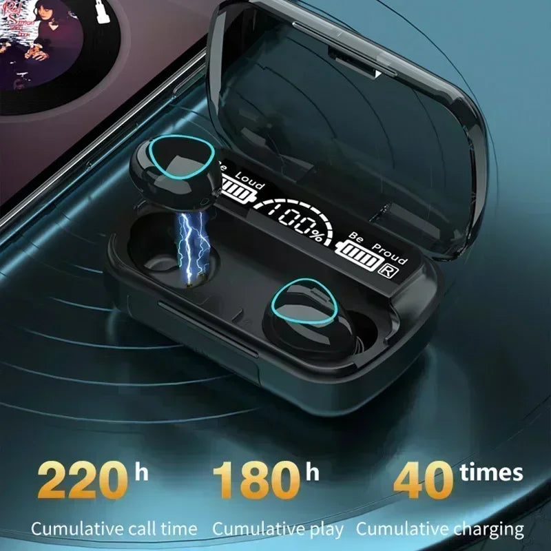New Bluetooth headset M10 hands-free LED Dispay headset Bluetooth HiFi stereo music wireless earplug waterproof game headset