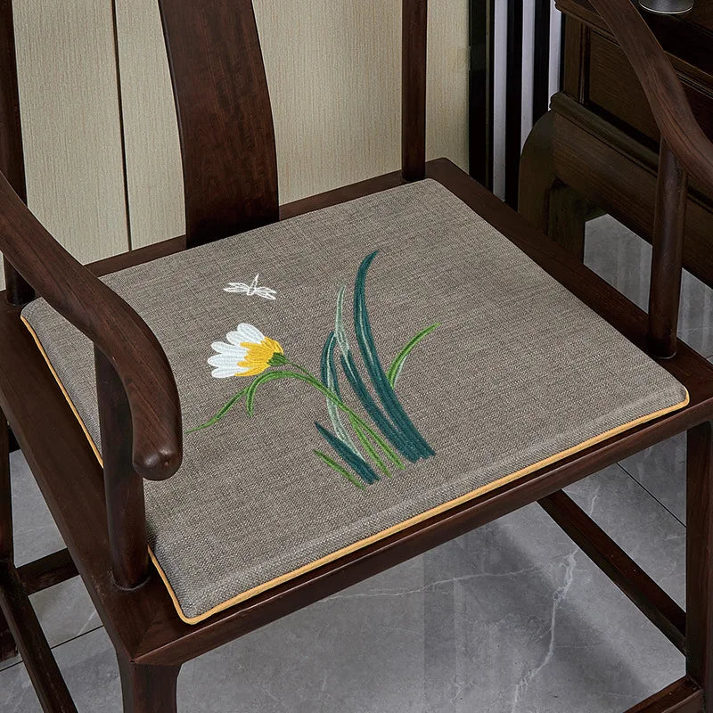 Chinese-style Dining Chair Seat Cushion Chair Pad Thickened Sponge Cushion Solid Wood Ring Chair Anti-slip Tea Chair Cushion