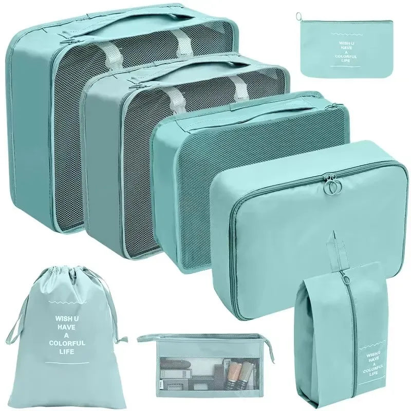 7/8/9/10/11 Pcs Set Travel Organizer Storage Bags Suitcase Packing Cubes Set Cases Portable Luggage Clothes Shoe Tidy Pouch