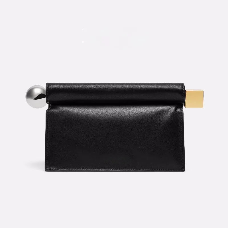 2026 New Niche Roll Edge Clutch Bag Women Chain Handbag Fashion Single Shoulder Crossbody Casual Purse