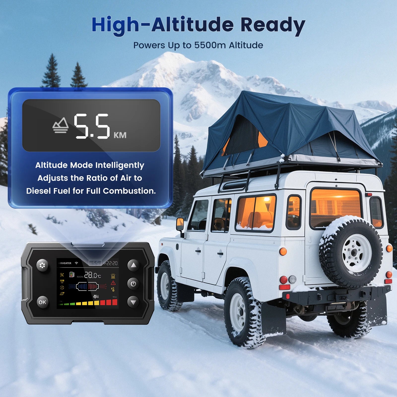 Hcalory TB2S+ 8KW Diesel Heater 6L Toolbox 2S Plus Portable Diesel Air Heater All in One 110/12/24V with App Control, Automatic Start and Stop Altitude Mode Functions for RV Garage Camper Fishing