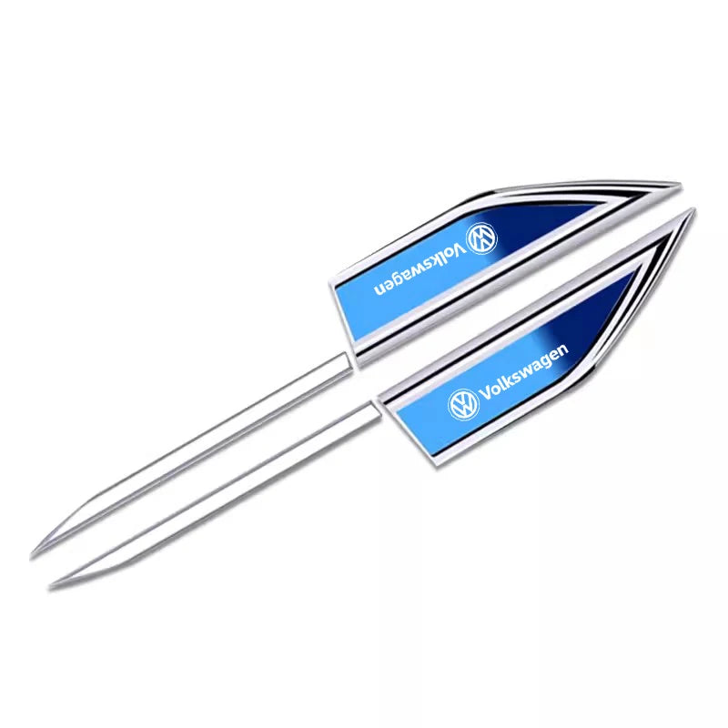 Car Ashtray 3D Metal Car Leaf Board Side Sticker Auto Door Label Body Decorative Blade Decals For Volkswagen VW RLine R T5 ID3 T