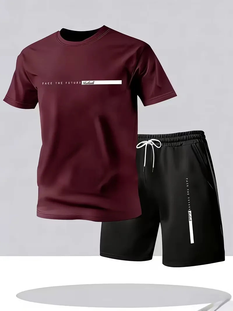 New Street Trendy Men's Summer Breathable Sportswear Short Sleeve Shorts Lightweight Quick Drying Comfortable Fashionable Sports