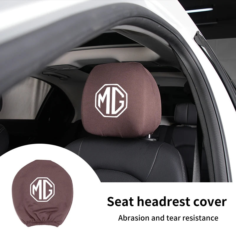 Car Black Seat Cover Headgear Headrest Covers Decoration For Morris Garages MG 3 5 6 7 HS ZS GS Hector TF GT ZR RX5 RX8 350 550
