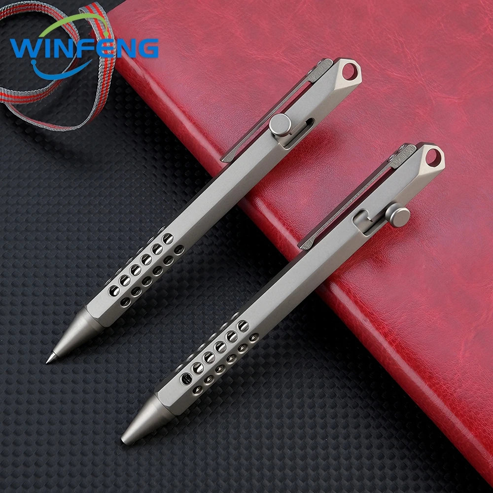 High Quality TC4 Titanium Tactical Pen Business Signature Pen Emergency Glass Breaker Security Protection Survival Supplies