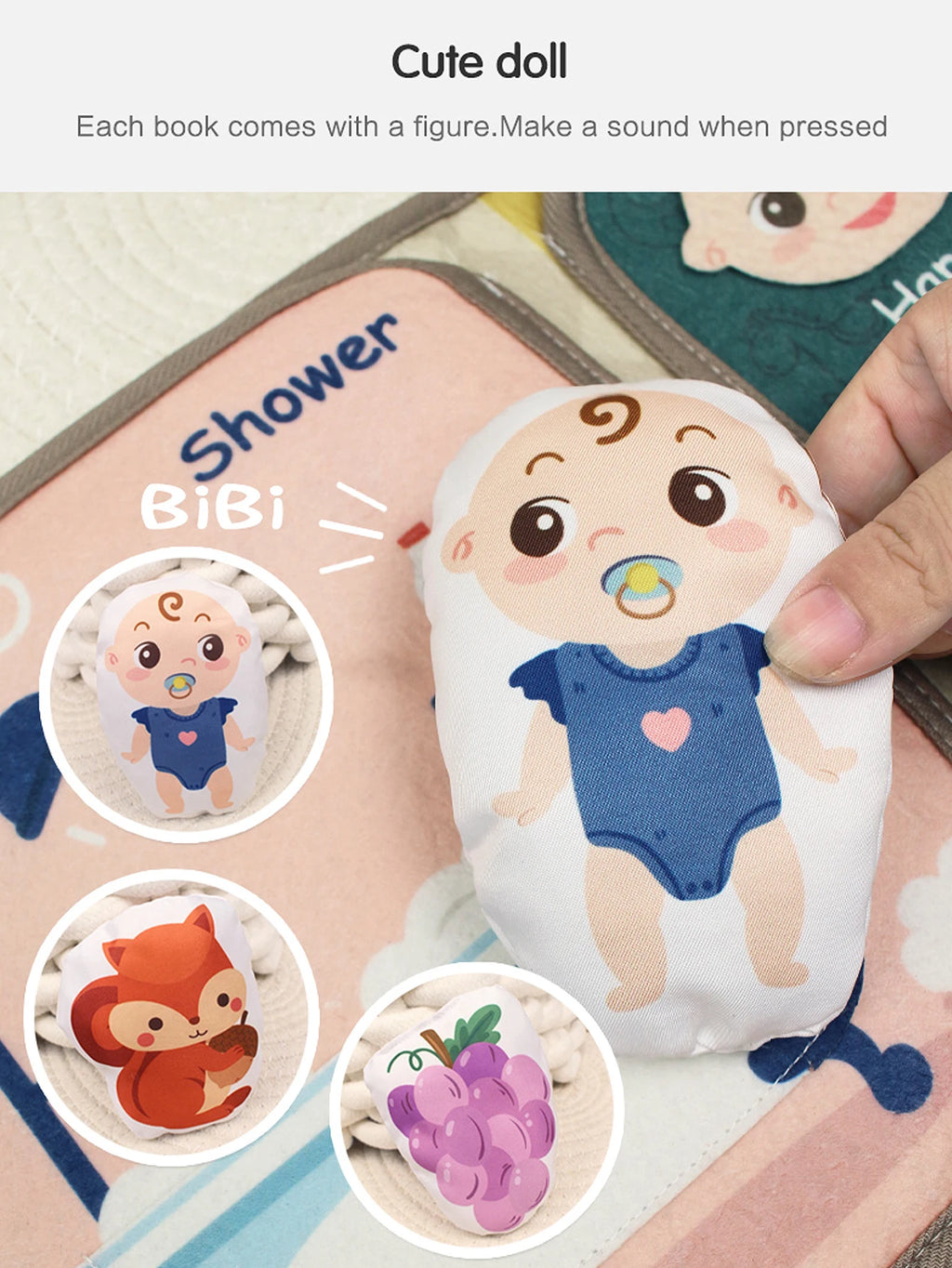 1PCS Soft Baby Book Montessori early education quiet cloth book Learning Toys for Babies 0-6 Months and Up Enlightenment Puzzle
