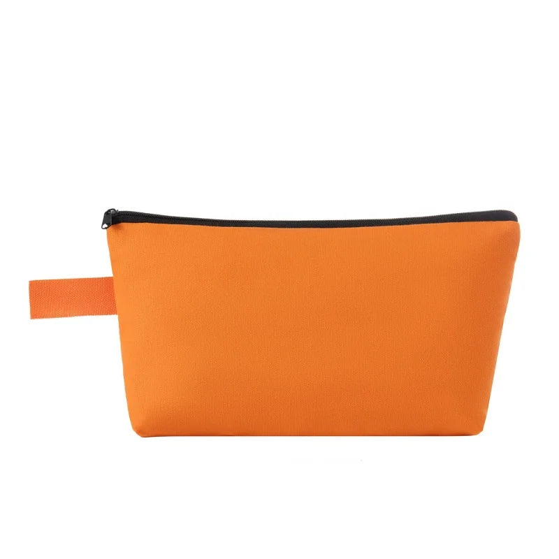 10/20Pcs Custom Logo Colored Canvas Pencil Case with Zipper Handheld Makeup Bag DIY Stationery&Cosmetic Storage Organizer Pouch