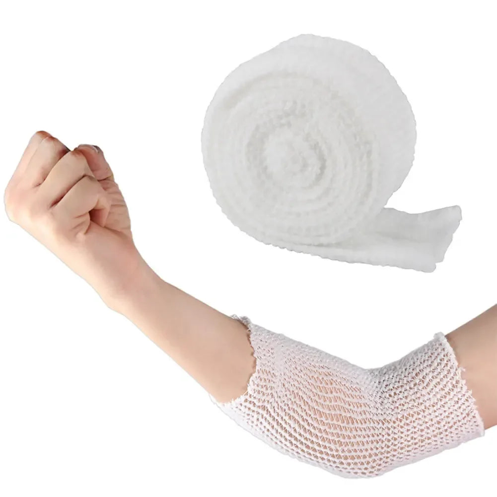 1Roll Net Tubular Bandage Elastic Mesh Wound Dressing Tubing Gauze Breathable Bandage Stretch Tube Bandages for Wrist Elbow Knee