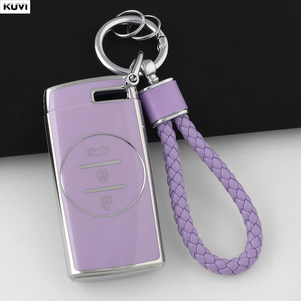Pink TPU Car Remote Key Case Cover Fob Keychain Shell For Chery Tiggo 7 pro 8 Pro Exeed Tiggo 2 3x Arrizo 5 Pro Gx 5x EQ7 2021