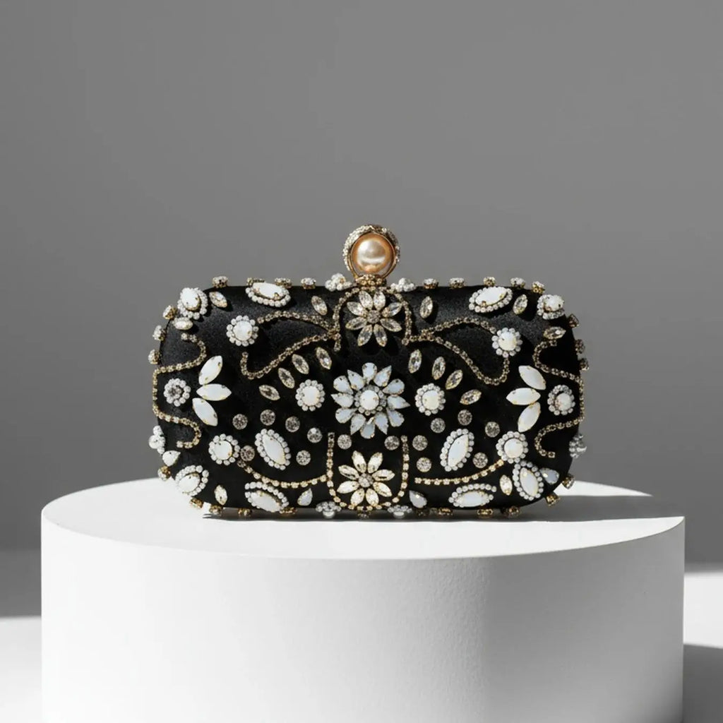 Diamonds Women Party Day Clutch Pearl Beading Wedding Evening Bags With Shoulder Chain Handbags Holder