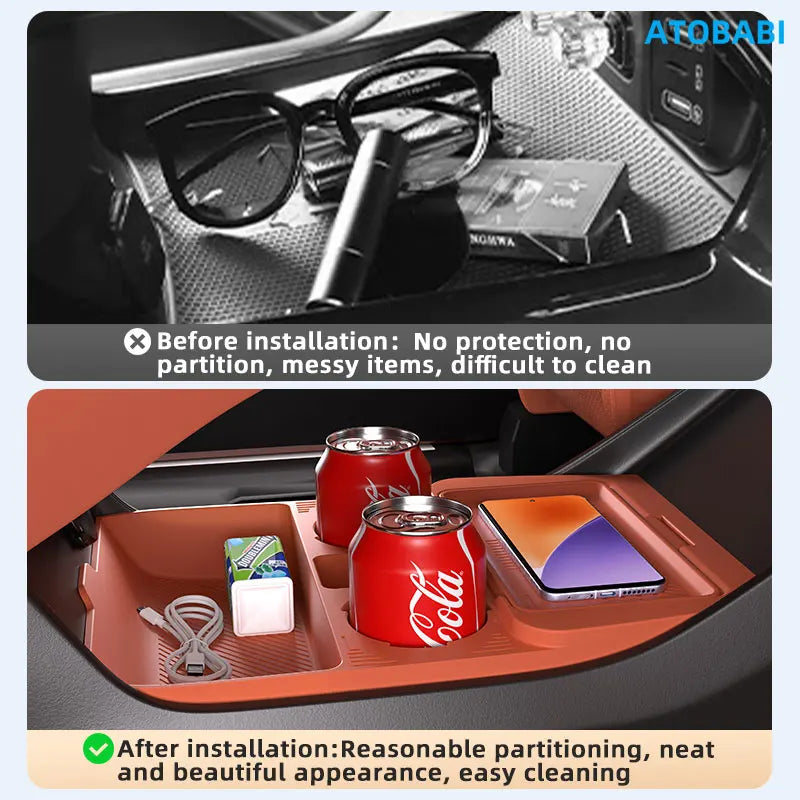 Storage Box For Changan CS75 Plus 2025 Car Styling Under Layer Central Control Organize Armrest Box Silicone Storage Accessories