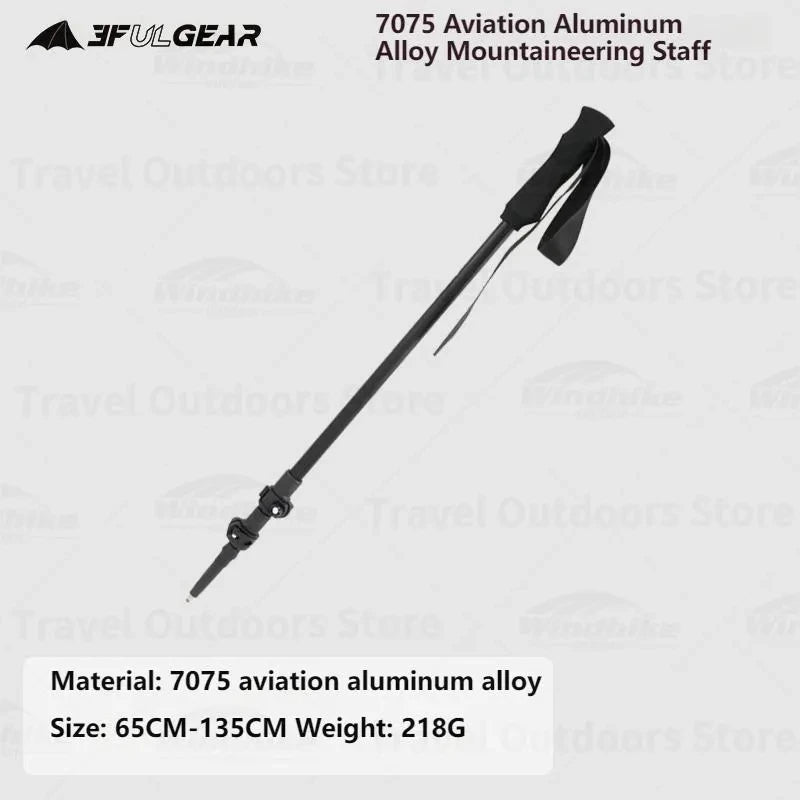 3F UL GEAR Ultralight Hiking 135cm Carbon Fiber/Aluminum Stick Walking Stick Length Adjustable Hiking Accessories - C1T1