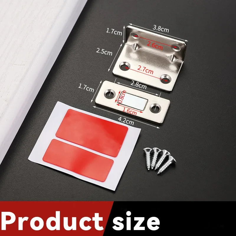 L-type Ultra Thin Door Strong Magnets Cabinet Catches Stopper Invisible Adhesive Drawer Magnet Lock for Kitchen Closet Closer