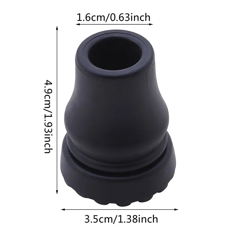 Rubber Pad Cap Non-Slip Walking Stick Crutch Cane Bottom Pads Cover Protector Climbing Hiking Trekking Pole Tip Black 16/19/22mm