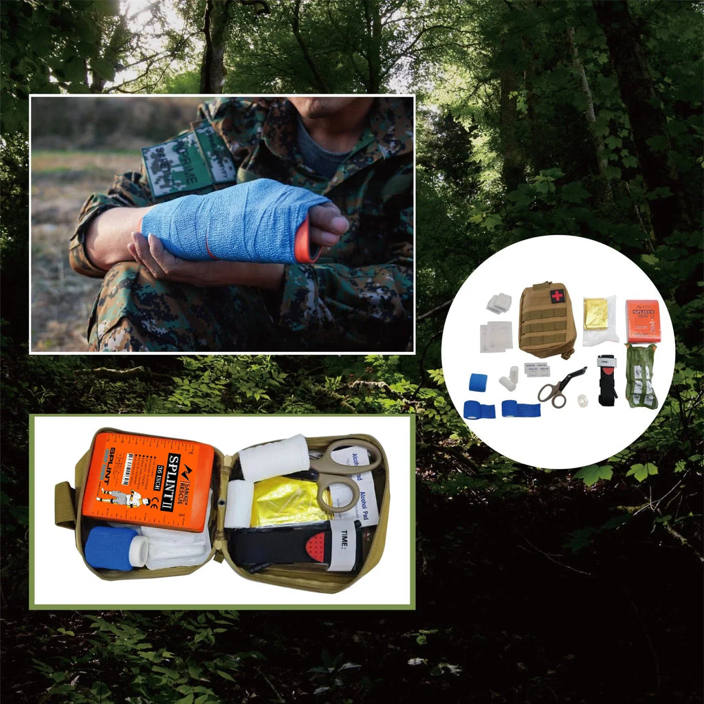 SANKE RESCUE First Aid Splint Green-Gray Orange-Blue Keep Bones in Position For Camping Hiking Fixture Bone Emergency Kit