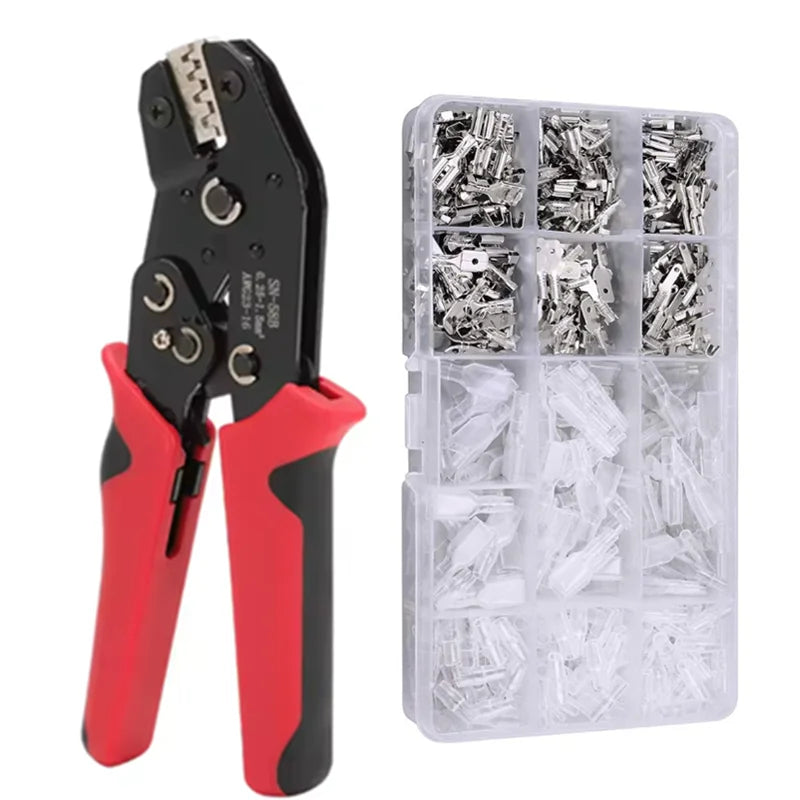 Ratchet Crimping Tool SN-58B Crimp Pliers XH2.54/DuPont2.54/2.8/4.8/6.3/uninsulated/ferrule JST terminals 0.5-1.5mm ²/ AWG23-16