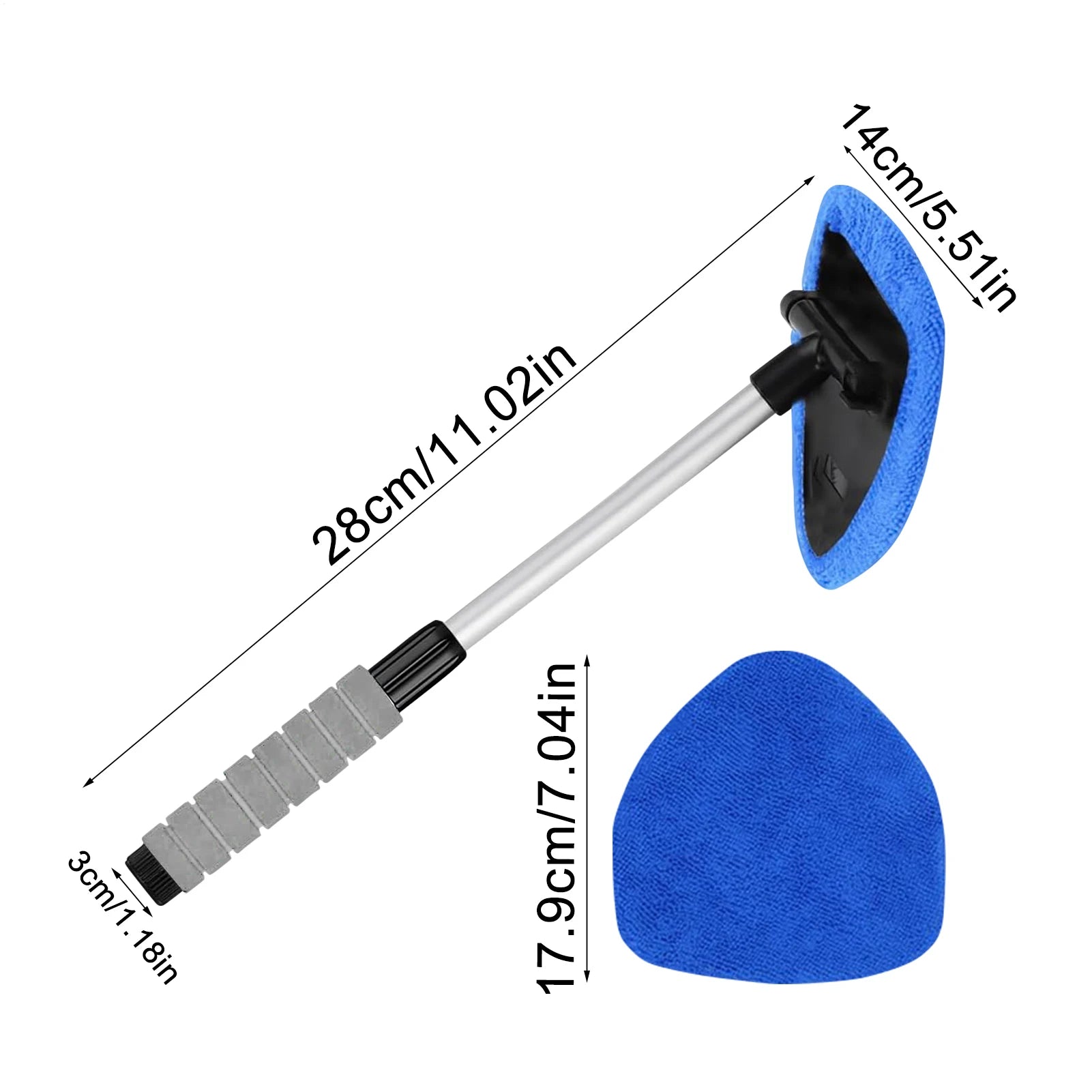 6pcs Car Window Cleaning Kit Windshield Cleaning Tool Glass Defogging Brush Retractable Handle Fiber Glass Defogger Mop
