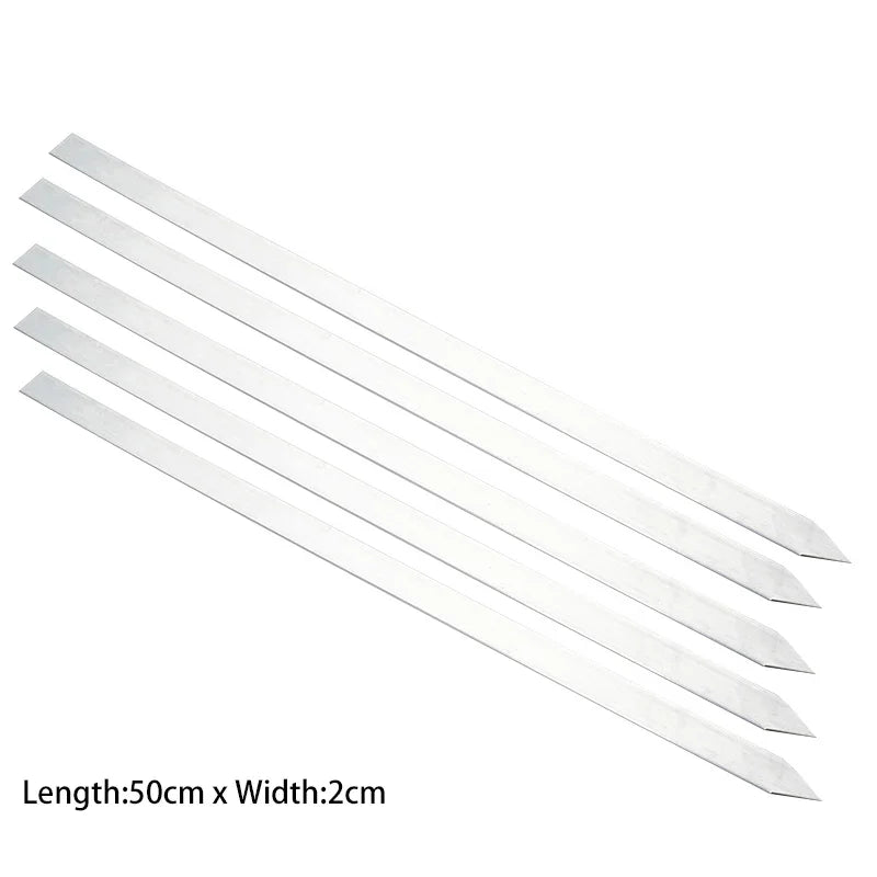 4/5/6pcs 19inch Stainless Steel BBQ Skewers for Shish Kebab Flat Kebab Skewers for Kebab Turkish Style Paneer Tikka Turkish