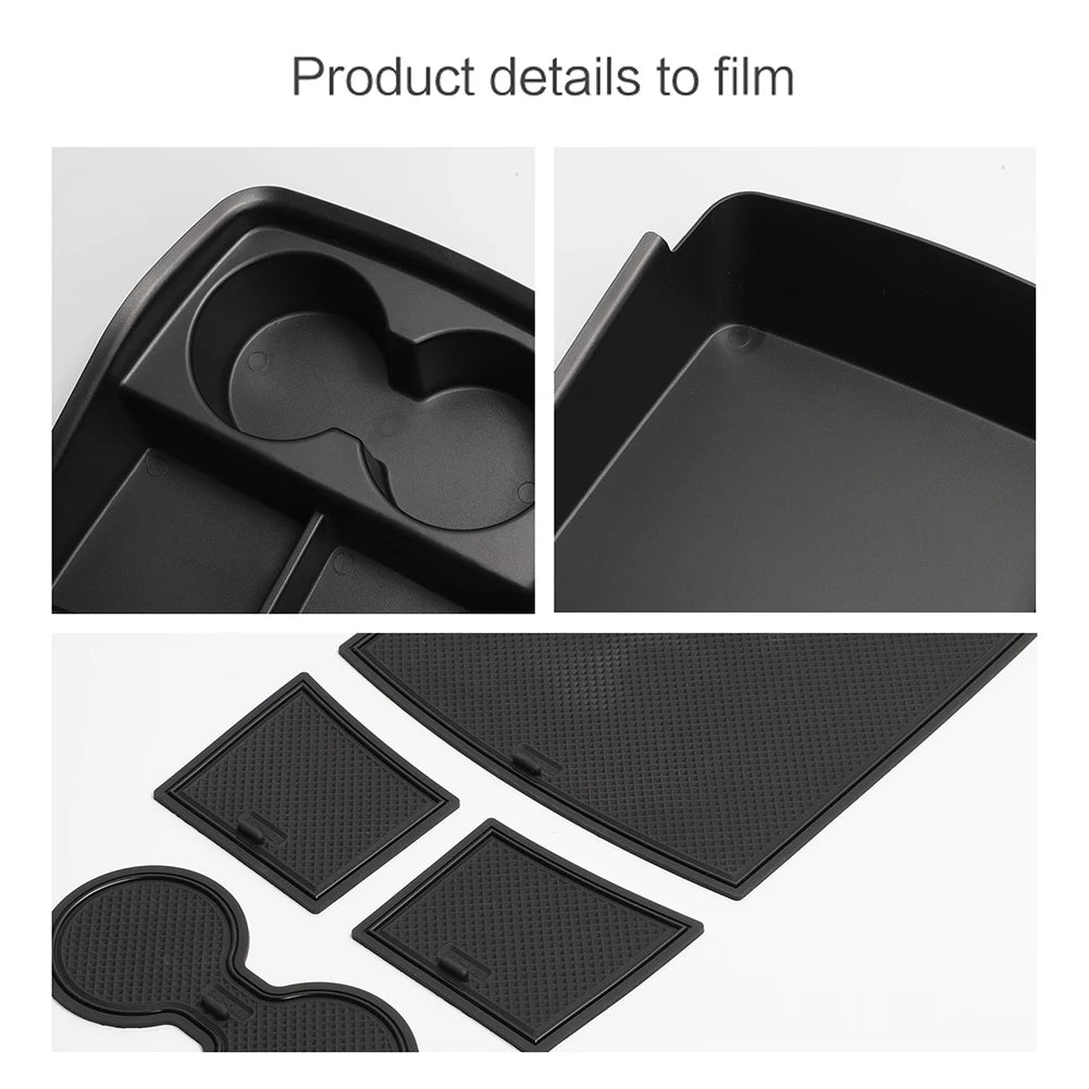 Car Central Control Storage Box Armrest Tray Holder Organizer Water Cup Holder Central Control Storage Box For KIA Ev9