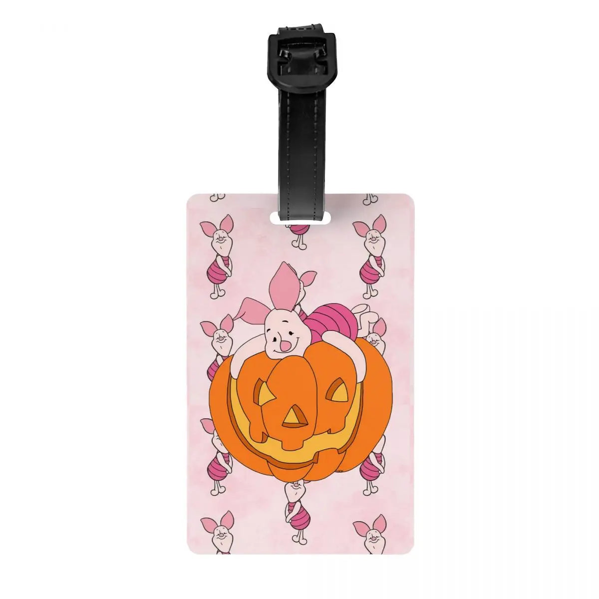 Custom Happy P-Piglets Anime Big Movie Luggage Tag With Name Card Privacy Cover ID Label for Travel Bag Suitcase