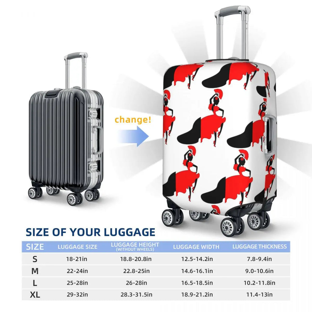 Flamenco Dancer Ole Suitcase Cover Protection Elastic Travel Luggage Protector Covers for 18-32 Inch